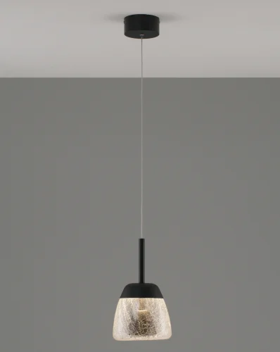 Светильник подвесной LED Eir V10875-PL Moderli прозрачный 1 лампа, основание чёрное в стиле современный 