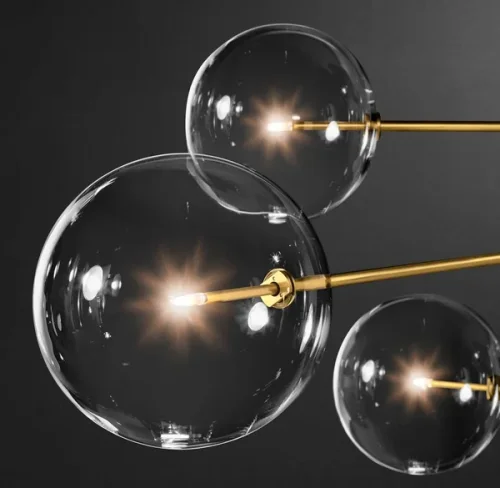 Светильник подвесной ImperiumLoft Globe Mobile 8 brass KG0835P-8 brass 109507-30 ImperiumLoft прозрачный на 8 ламп, основание латунь в стиле современный фото 4