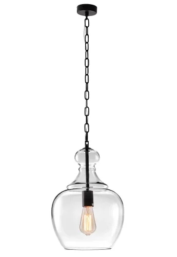 Светильник подвесной CONSTANCIA SP1 BROWN Crystal Lux прозрачный 1 лампа, основание коричневое в стиле лофт  фото 2
