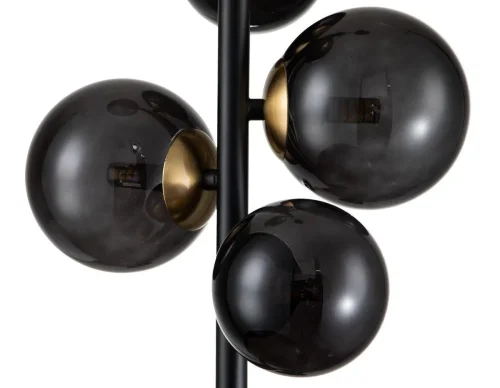Светильник подвесной Molecola V000197 Indigo чёрный 6 ламп, основание чёрное в стиле хай-тек шар фото 2