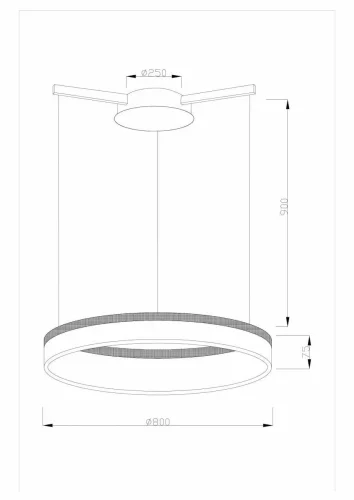 Светильник подвесной LED Via V1722-PL Moderli белый на 1 лампу, основание белое в стиле хай-тек кольца фото 2