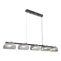 Светильник подвесной LED LSP-7507 Lussole серый на 1 лампу, основание чёрное в стиле современный линейный