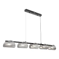 Светильник подвесной LED LSP-7507 Lussole серый на 1 лампу, основание чёрное в стиле современный линейный
