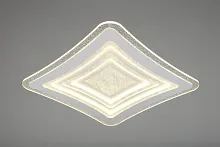 Люстра потолочная LED Arzano OML-08437-187 Omnilux прозрачная на 1 лампа, основание белое в стиле хай-тек квадраты