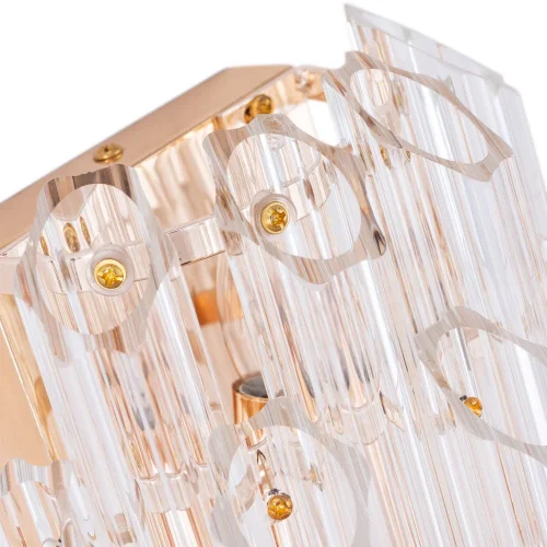 Бра Jastin A2848AP-2GO Arte Lamp прозрачный на 2 лампы, основание золотое в стиле классика  фото 3