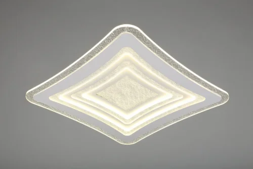 Люстра потолочная Arzano OML-08437-187 Omnilux прозрачная на 1 лампу, основание белое в стиле хай-тек квадраты