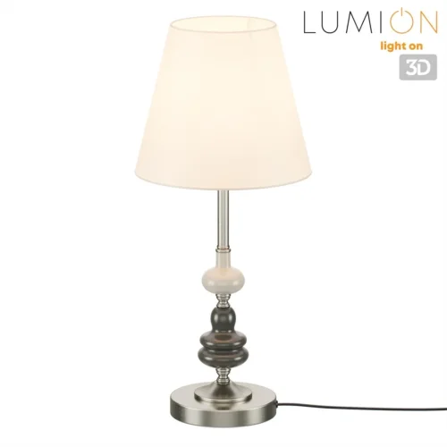Настольная лампа Kentuki 8283/1T Lumion белая на 1 лампу, основание никель керамика металл в стиле классический фото 4