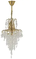 Люстра подвесная хрустальная Erli E 1.5.30.105 GB Arti Lampadari прозрачная на 4 лампы, основание золотое в стиле арт-деко 