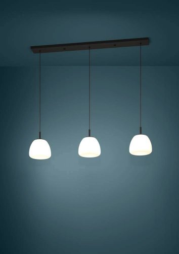 Светильник подвесной Balmes 390202 Eglo белый 3 лампы, основание чёрное в стиле модерн  фото 2