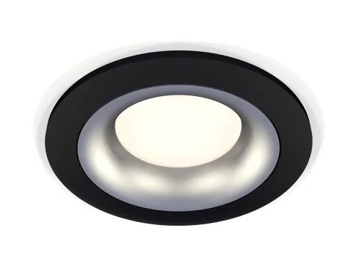 Светильник точечный XC7622004 Ambrella light матовый хром чёрный 1 лампа, основание чёрное в стиле хай-тек современный 
