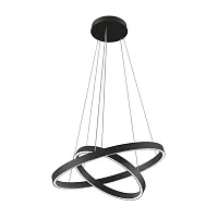 Светильник подвесной LED Rim MOD058PL-L55BK Maytoni чёрный 1 лампа, основание чёрное в стиле современный хай-тек минимализм кольца