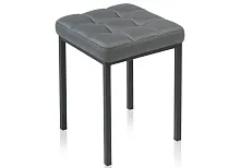 Деревянный стул Байя кожзам темно-серый / черный матовый 424170 Woodville, серый/искусственная кожа, ножки/металл/чёрный, размеры - ****350*350
