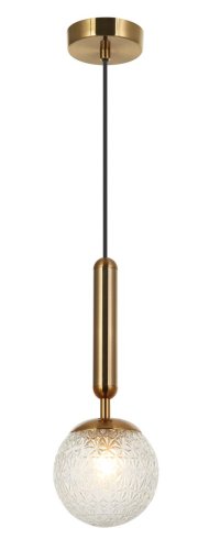 Светильник подвесной Felis 2098/00/01P Stilfort прозрачный 1 лампа, основание бронзовое в стиле модерн шар
