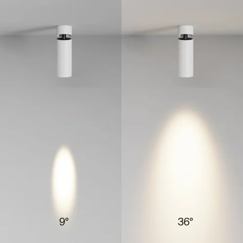 Светильник накладной LED Focus Led C055CL-L12W3K-SS-W Maytoni белый на 1 лампу, основание белое в стиле современный хай-тек трубочки фото 4