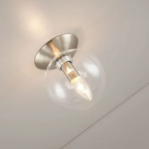 Светильник потолочный Томми CL102511 Citilux прозрачный 1 лампа, основание матовое хром в стиле модерн шар фото 4
