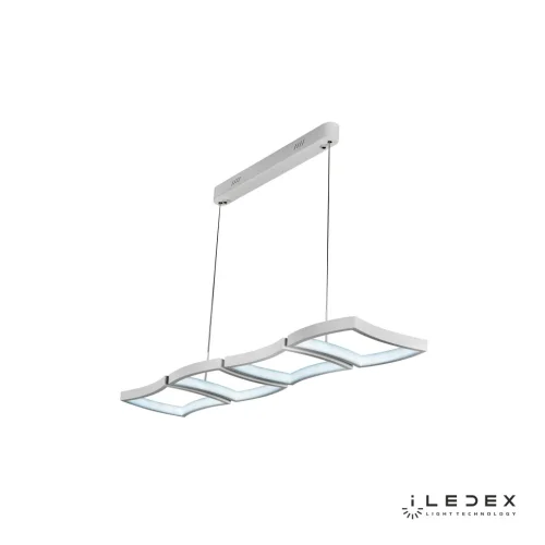 Светильник подвесной LED с пультом Roomy 8196-4L-D-T WH iLedex белый на 1 лампу, основание белое в стиле хай-тек современный с пультом квадраты