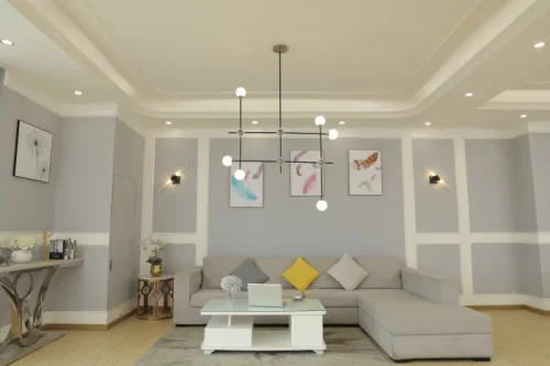 Светильник подвесной Bastoncino SL429.403.06 ST-Luce белый на 6 ламп, основание чёрное золотое в стиле минимализм лофт фото 2