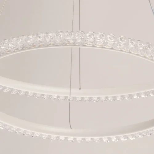 Светильник подвесной LED с пультом Ральф 675016002 DeMarkt прозрачный на 2 лампы, основание белое в стиле кольца с пультом фото 9