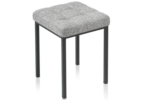 Деревянный стул Байя рогожка графит / черный матовый 424171 Woodville, серый/ткань, ножки/металл/чёрный, размеры - ****350*350