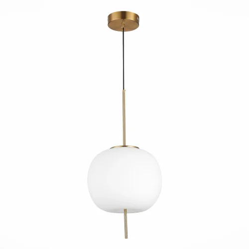 Светильник подвесной LED Lacus SL1621.213.01 ST-Luce белый 1 лампа, основание золотое в стиле современный шар фото 2