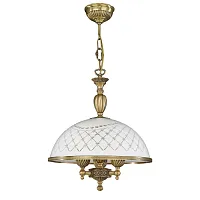 Люстра подвесная  L 7002/38 Reccagni Angelo белая на 3 лампы, основание античное бронза в стиле классический 