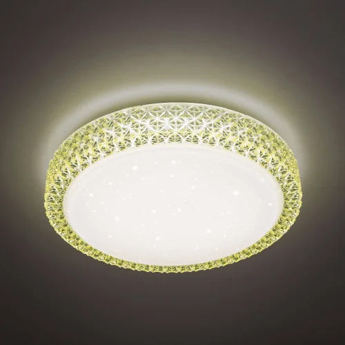 Светильник потолочный LED Кристалино CL705022 Citilux жёлтый белый 1 лампа, основание белое в стиле современный 