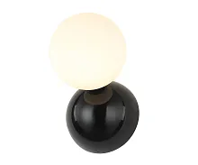 Бра Ларго 07634,19 Kink Light белый 1 лампа, основание чёрное в стиле модерн шар