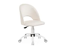 Компьютерное кресло Ирре молочное / белое 559272 Woodville, молочный/велюр, ножки/металл/белый, размеры - *960***560*600