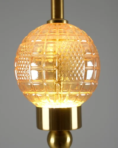 Светильник подвесной LED Candle V10915-PL Moderli янтарный 1 лампа, основание бронзовое в стиле современный выдувное фото 4