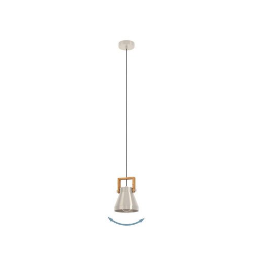 Светильник подвесной Cawton 43951 Eglo матовый никель 1 лампа, основание коричневое бежевое в стиле современный лофт  фото 3