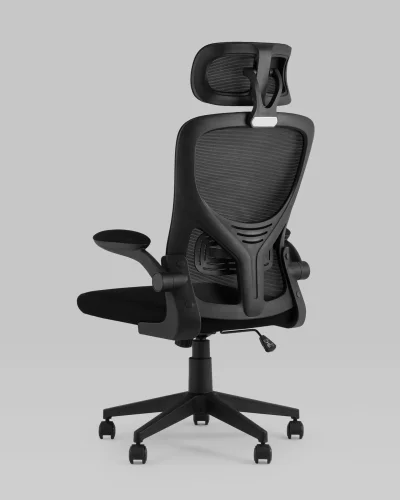 Кресло офисное TopChairs Airone, черный УТ000036682 Stool Group, чёрный/сетка текстиль, ножки/металл/чёрный, размеры - ***** фото 5