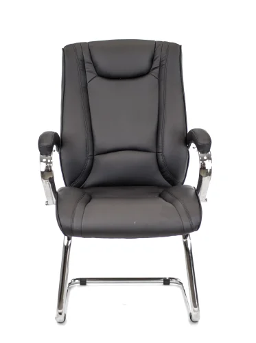 Кресло для посетителей King CF Экокожа Черный EC-370 PU CF Black Everprof, чёрный/экокожа, ножки//, размеры - 1110*1110***680* фото 2