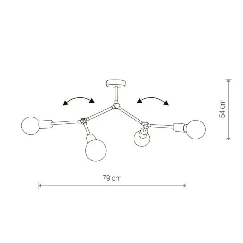 Люстра потолочная Twig 9140-NW Nowodvorski без плафона на 4 лампы, основание чёрное в стиле скандинавский фото 2