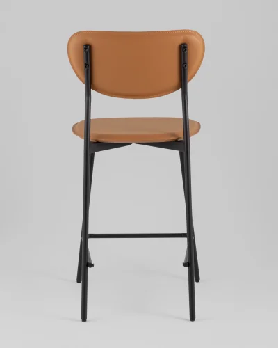Стул барный Minnie, коричневый УТ000039217 Stool Group, коричневый/экокожа, ножки/металл/чёрный, размеры - ***** фото 4