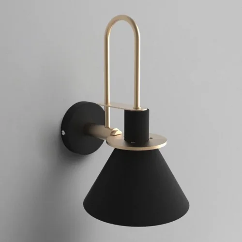 Настенное бра CODA Черный 179704-26 ImperiumLoft чёрный на 1 лампа, основание латунь в стиле минимализм лофт 