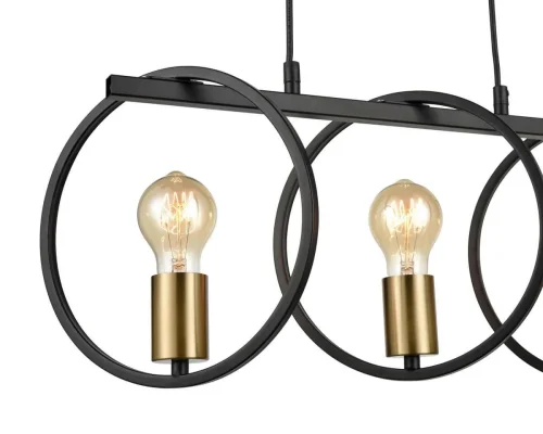 Светильник подвесной лофт Liberty VL6302P03 Vele Luce чёрный на 3 лампы, основание чёрное в стиле лофт фото 3