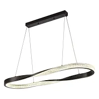 Люстра подвесная LED Kent LSP-7090 Lussole прозрачная на 1 лампа, основание чёрное в стиле современный 