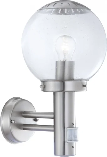 Настенный светильник BOWLE II 3180S Globo уличный IP44 матовый никель 1 лампа, плафон прозрачный в стиле современный E27