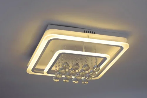 Светильник потолочный LED с пультом 10206/2LED Escada белый на 1 лампу, основание белое в стиле современный квадраты фото 2