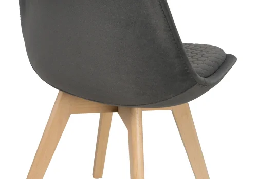 Деревянный стул Bonuss dark gray / wood 15224 Woodville, серый/велюр, ножки/массив бука дерево/натуральный, размеры - ****500*560 фото 6