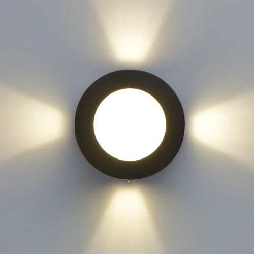 Настенный светильник уличный LED Меркурий 807022701 DeMarkt уличный IP44 чёрный на 1 лампу, плафон чёрный в стиле современный LED фото 4