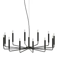 Люстра подвесная Orto XII B 11464-NW Nowodvorski чёрная на 12 ламп, основание чёрное в стиле современный 