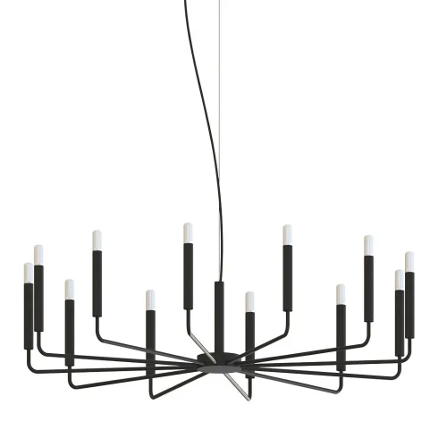 Люстра подвесная Orto XII B 11464-NW Nowodvorski чёрная на 12 ламп, основание чёрное в стиле современный 