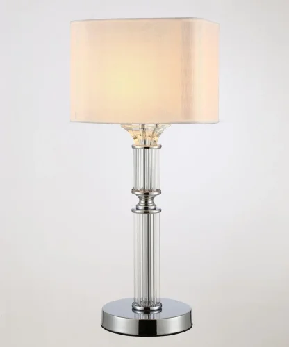 Настольная лампа Katar V2621-1T Moderli белая 1 лампа, основание хром металл в стиле современный  фото 2