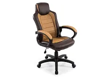 Компьютерное кресло Kadis коричневое / бежевое 1726 Woodville, бежевый/искусственная кожа, ножки/пластик/чёрный, размеры - *1220***620*750