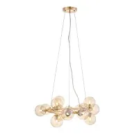 Люстра подвесная Parllaone SL435.203.12 ST-Luce янтарная на 12 ламп, основание золотое в стиле современный шар