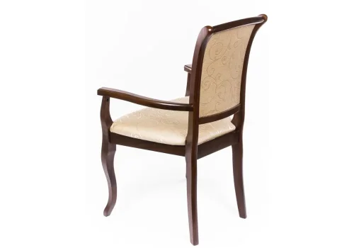 Кресло Murano тобакко 1130 Woodville, бежевый золотой/ткань, ножки/массив гевеи дерево/коричневый, размеры - ****610* фото 4