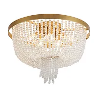Люстра потолочная Ornament FR1008CL-06BS Freya прозрачная на 6 ламп, основание латунь в стиле классический 