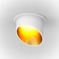Светильник точечный Lipari DL044-01-GU10-W Maytoni белый золотой 1 лампа, основание белое в стиле современный 