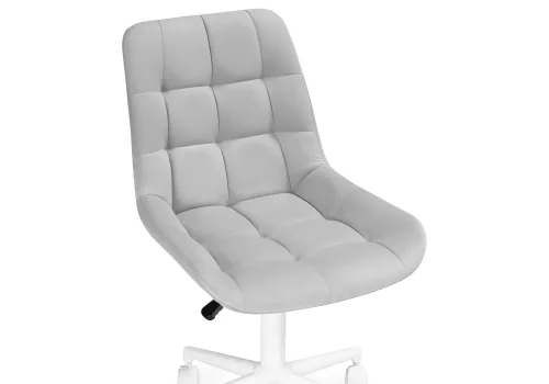 Компьютерное кресло Честер светло-серый велюр velutto 52 / белый 533177 Woodville, серый/велюр, ножки/металл/белый, размеры - *940***500*600 фото 6